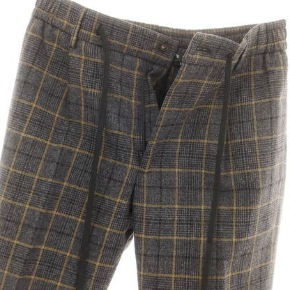 【中古】タリアトーレ TAGLIATORE ウールコットン チェック イージースラックスパンツ グレーxベージュ【 46 】【 状態ランクB 】【 メンズ 】