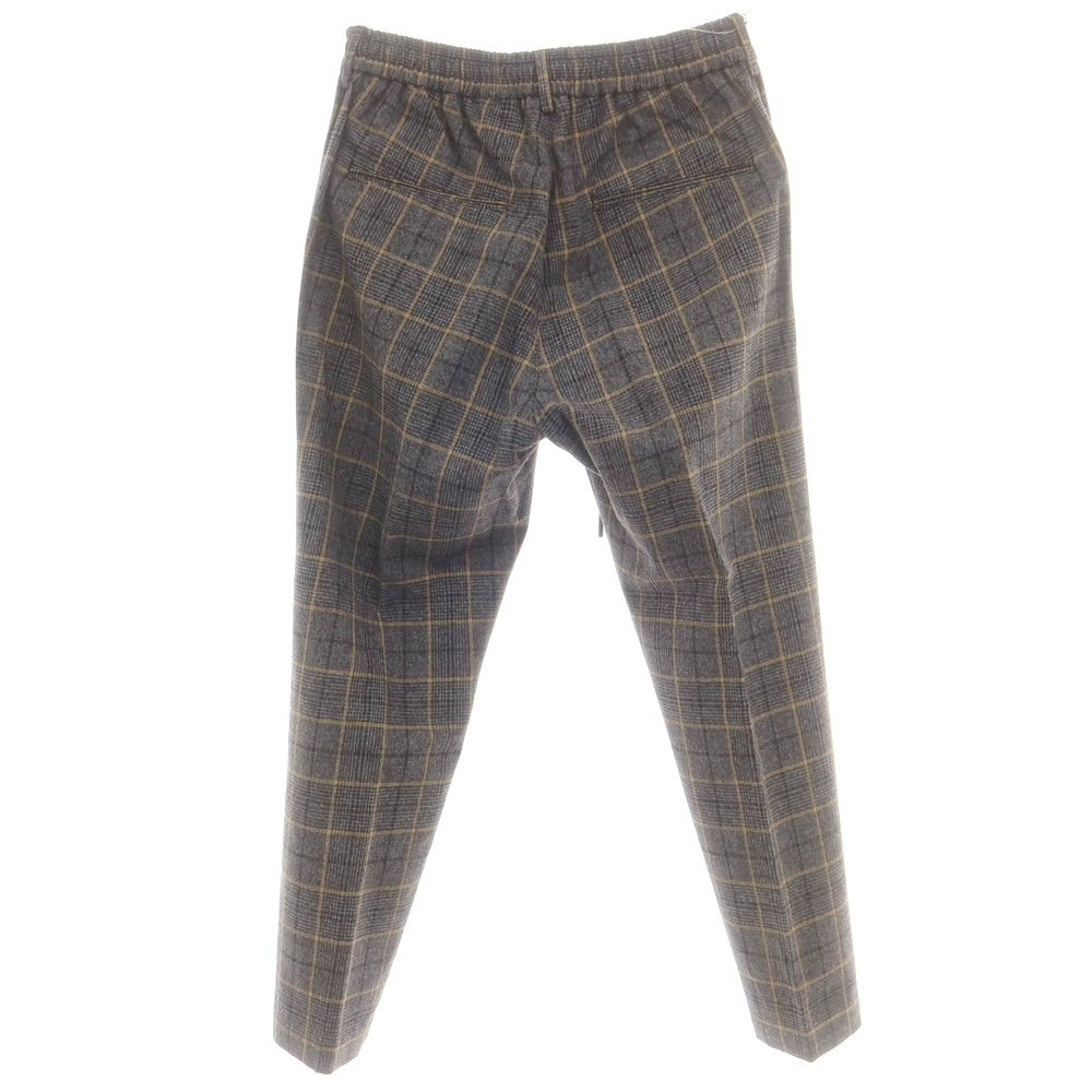 【中古】タリアトーレ TAGLIATORE ウールコットン チェック イージースラックスパンツ グレーxベージュ【 46 】【 状態ランクB 】【 メンズ 】
