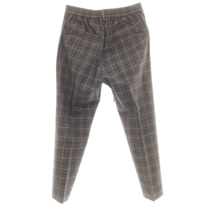 【中古】タリアトーレ TAGLIATORE ウールコットン チェック イージースラックスパンツ グレーxベージュ【 46 】【 状態ランクB 】【 メンズ 】