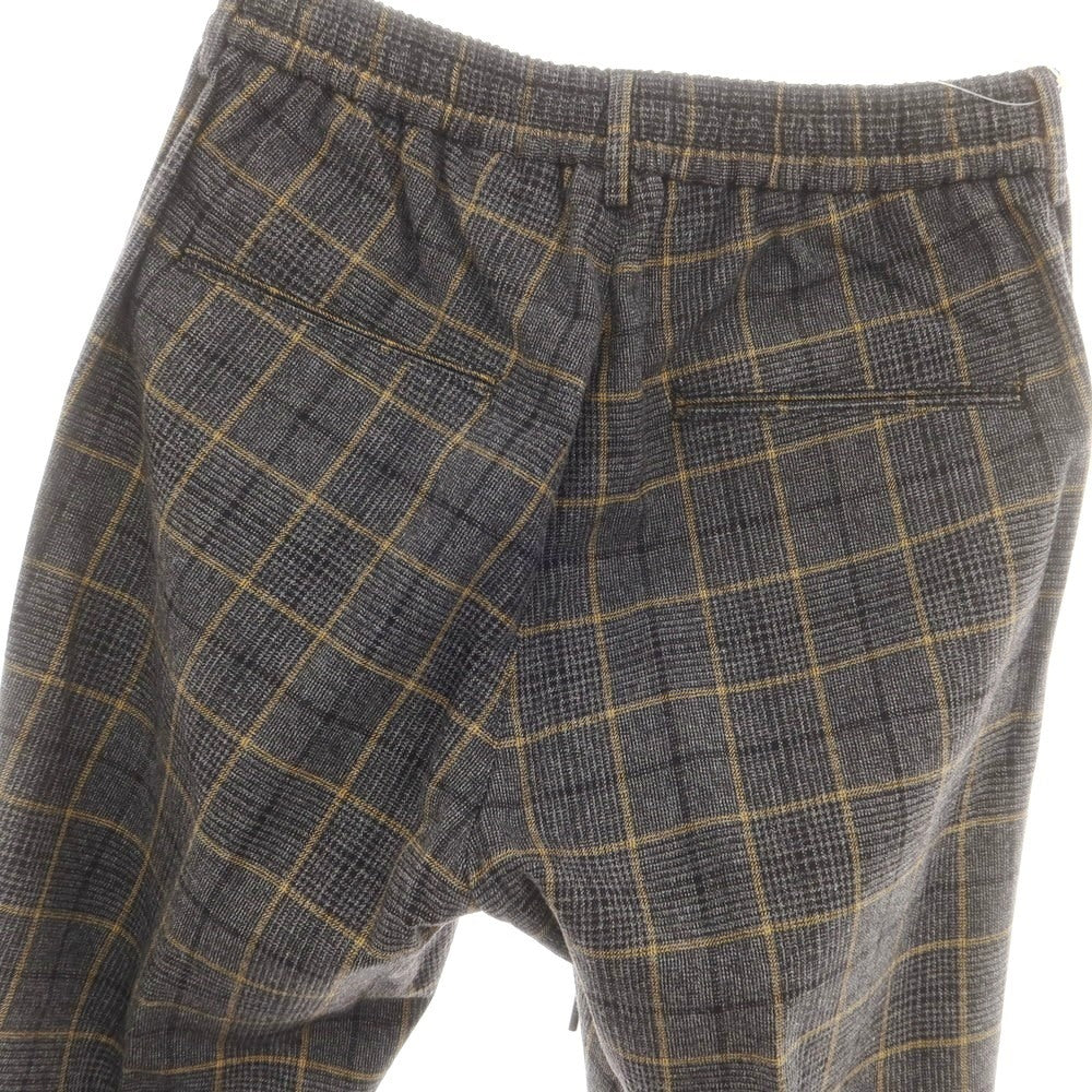 【中古】タリアトーレ TAGLIATORE ウールコットン チェック イージースラックスパンツ グレーxベージュ【サイズ46】【 状態ランクB 】【 メンズ 】[DPD]
