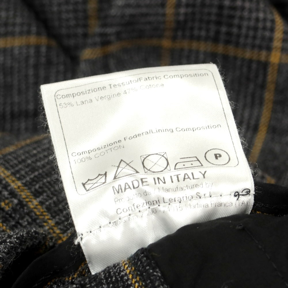 【中古】タリアトーレ TAGLIATORE ウールコットン チェック イージースラックスパンツ グレーxベージュ【 46 】【 状態ランクB 】【 メンズ 】