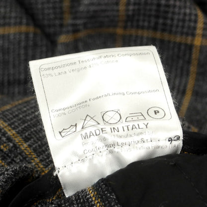 【中古】タリアトーレ TAGLIATORE ウールコットン チェック イージースラックスパンツ グレーxベージュ【 46 】【 状態ランクB 】【 メンズ 】