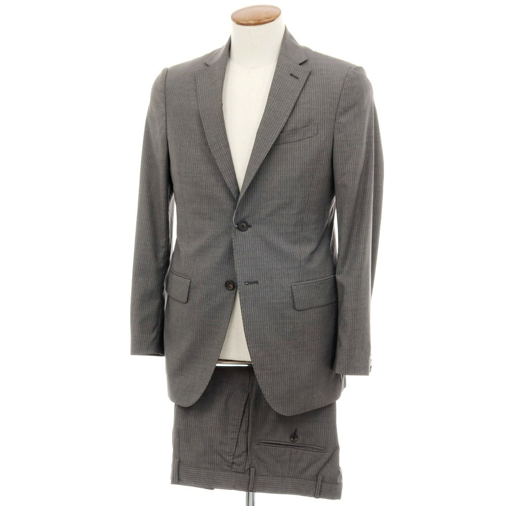 【中古】フェンディ FENDI ウール ストライプ 2つボタンスーツ グレーxイエロー系【サイズ46】【 状態ランクC 】【 メンズ 】