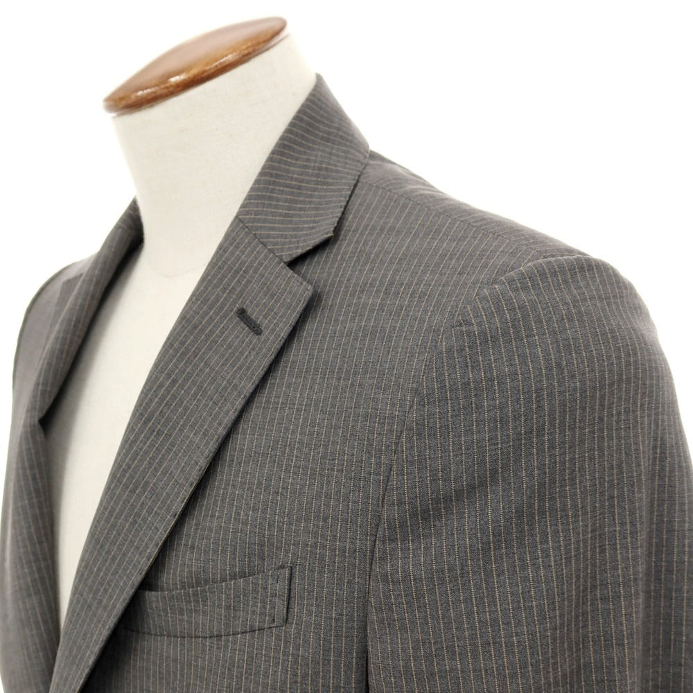 【中古】フェンディ FENDI ウール ストライプ 2つボタンスーツ グレーxイエロー系【サイズ46】【 状態ランクC 】【 メンズ 】 [APD]