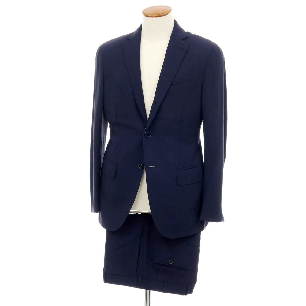 【中古】エルメネジルドゼニア Ermenegildo Zegna モヘヤ 3つボタンスーツ ネイビー【サイズ48】【 状態ランクC 】【 メンズ 】