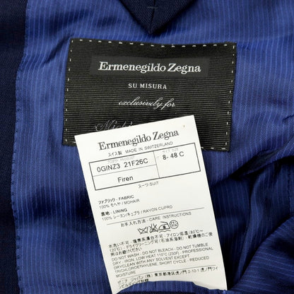 【中古】エルメネジルドゼニア Ermenegildo Zegna モヘヤ 3つボタンスーツ ネイビー【サイズ48】【 状態ランクC 】【 メンズ 】