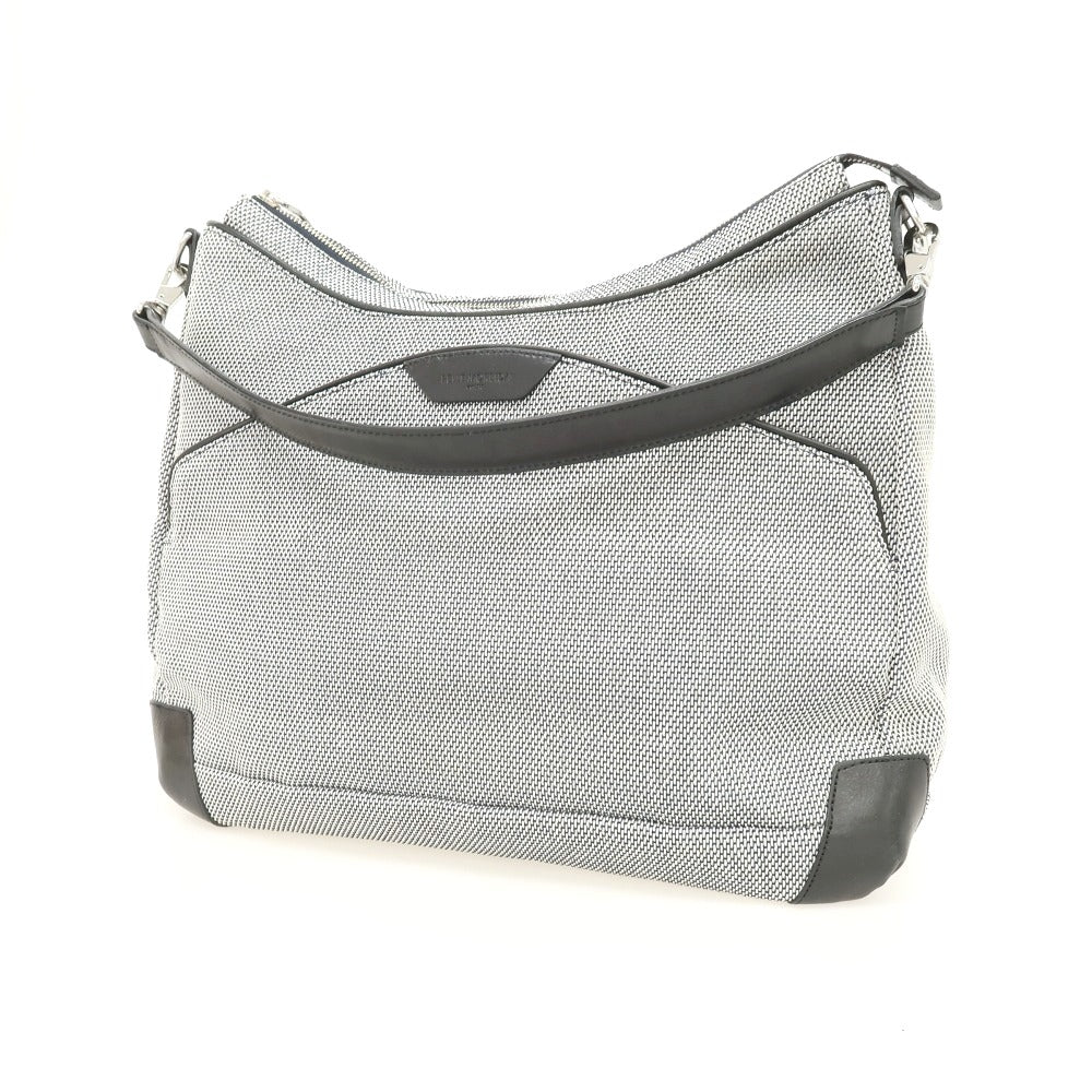 【中古】ペッレモルビダ PELLE MORBIDA ナイロン ショルダーバッグ ネイビーxホワイト【 状態ランクB 】【 メンズ 】