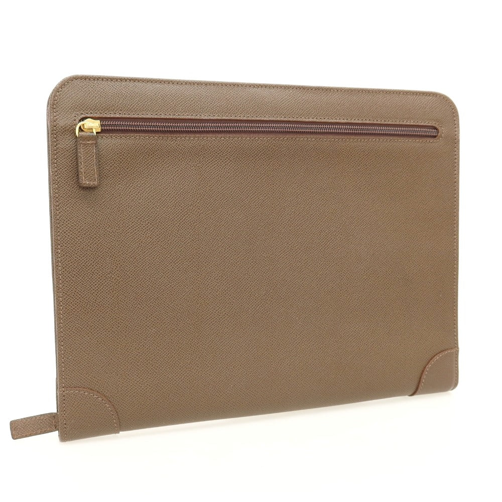 【中古】モラビト MORABITO 型押しレザー クラッチバッグ ブラウン【 状態ランクB 】【 メンズ 】