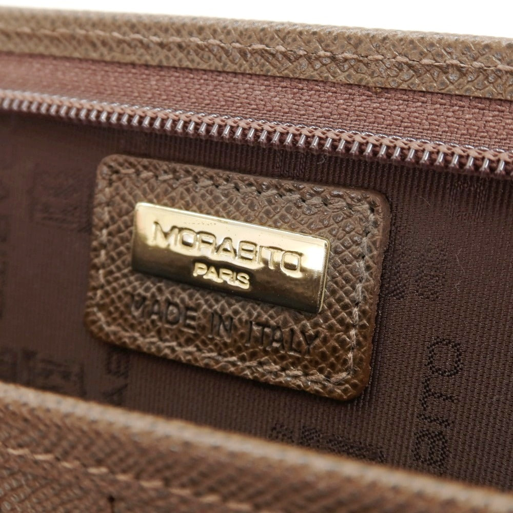 【中古】モラビト MORABITO 型押しレザー クラッチバッグ ブラウン【 状態ランクB 】【 メンズ 】