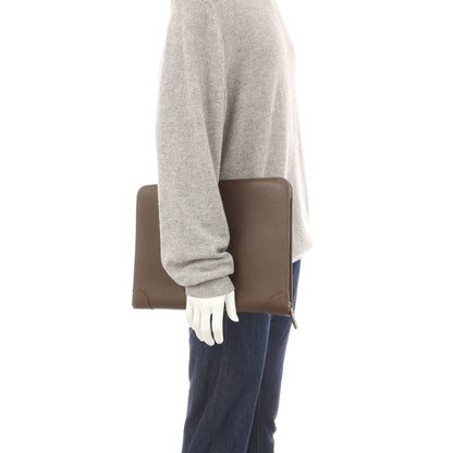 【中古】モラビト MORABITO 型押しレザー クラッチバッグ ブラウン【 状態ランクB 】【 メンズ 】