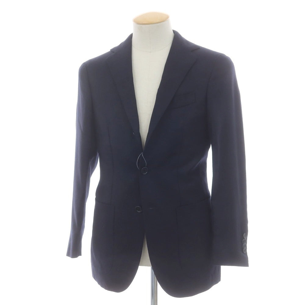 【中古】デペトリロ DE PETRILLO カシミヤ 3B テーラードジャケット ネイビー【 42Drop8 】【 状態ランクC 】【 メンズ 】