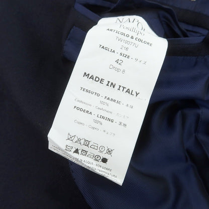 【中古】デペトリロ DE PETRILLO カシミヤ 3B テーラードジャケット ネイビー【 42Drop8 】【 状態ランクC 】【 メンズ 】