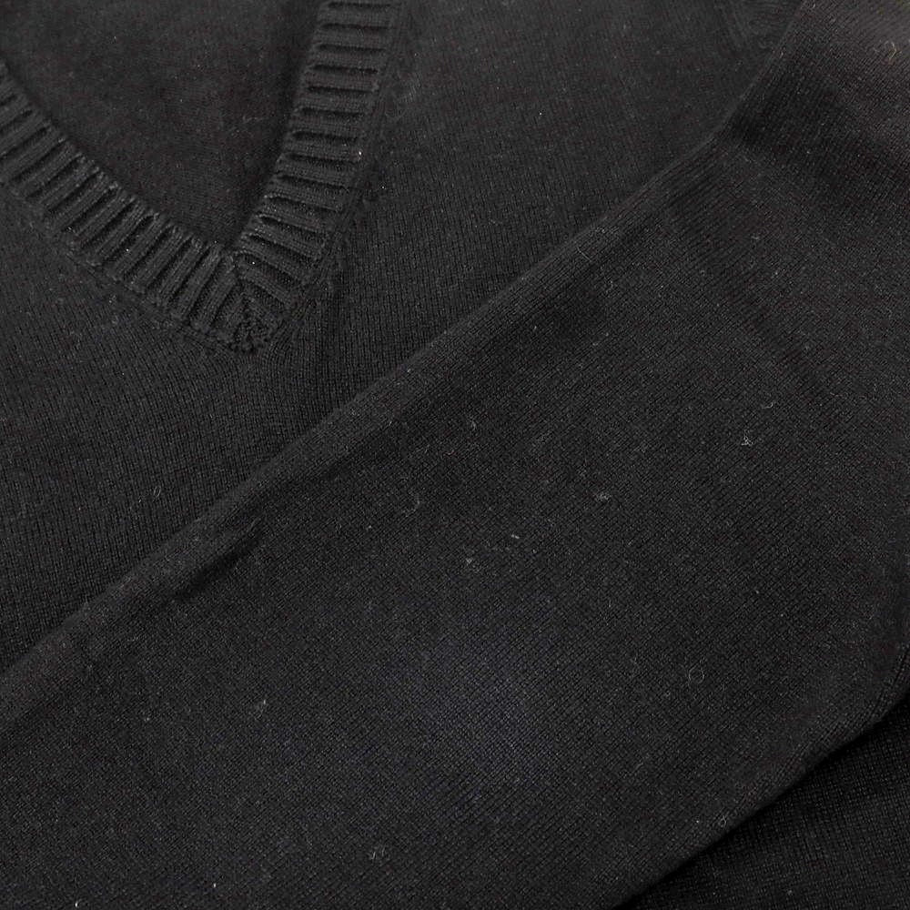 【中古】セッテフィーリ カシミア Settefili Cashmere カシミヤシルク Vネック プルオーバーニット ブラック【サイズ46】【 状態ランクC 】【 メンズ 】 [DPD]
