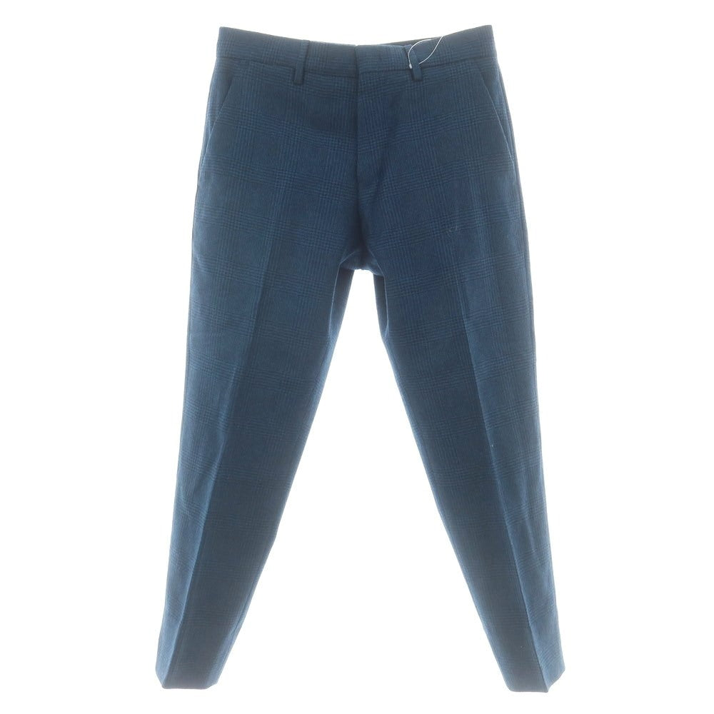 【中古】ピーティートリノ PT TORINO SUPER100‘S ウール グレンチェック ドレススラックスパンツ ブルー系xネイビー【 44 】【 状態ランクB 】【 メンズ 】