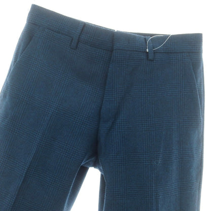 【中古】ピーティートリノ PT TORINO SUPER100‘S ウール グレンチェック ドレススラックスパンツ ブルー系xネイビー【 44 】【 状態ランクB 】【 メンズ 】