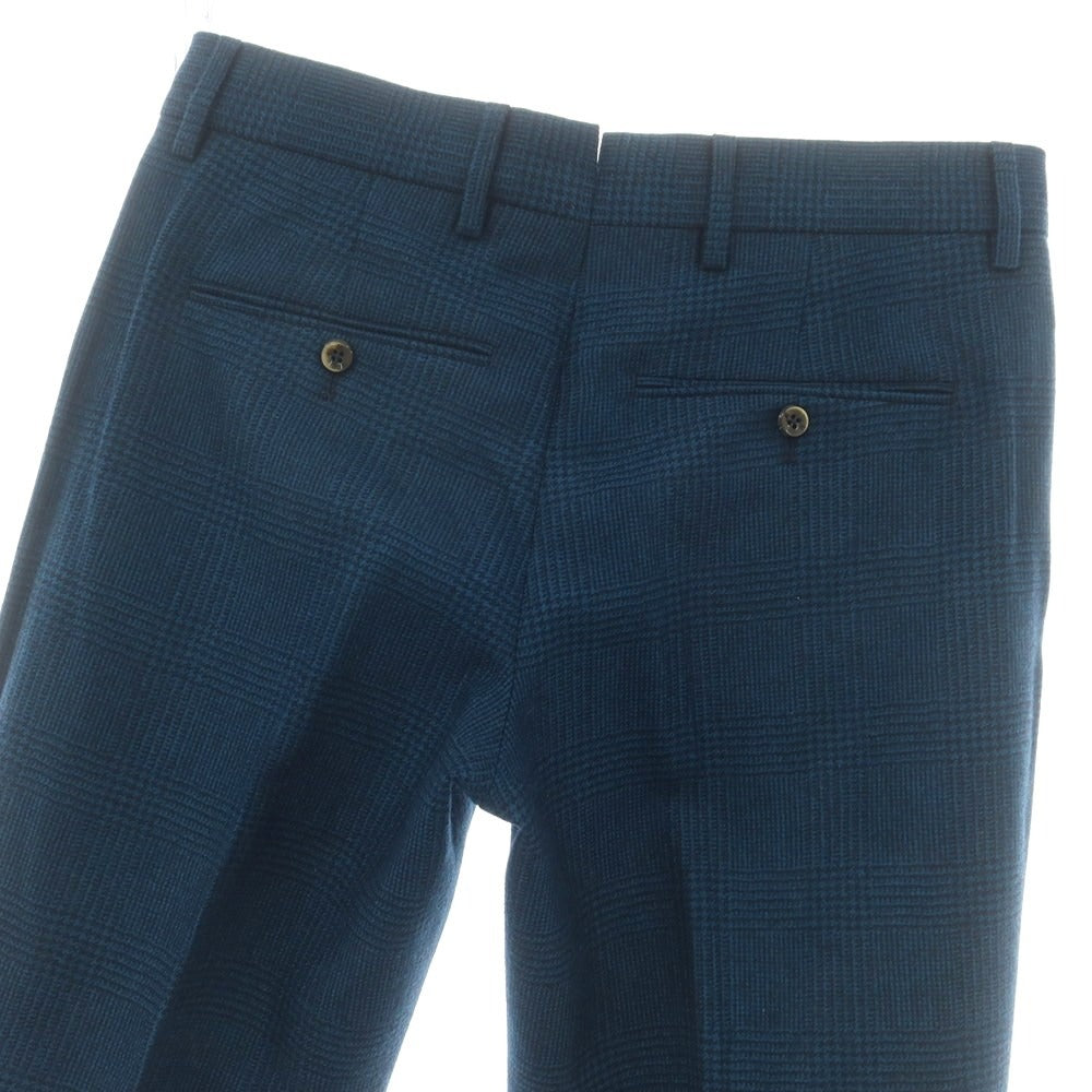 【中古】ピーティートリノ PT TORINO SUPER100‘S ウール グレンチェック ドレススラックスパンツ ブルー系xネイビー【 44 】【 状態ランクB 】【 メンズ 】