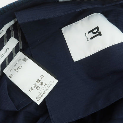 【中古】ピーティートリノ PT TORINO SUPER100‘S ウール グレンチェック ドレススラックスパンツ ブルー系xネイビー【 44 】【 状態ランクB 】【 メンズ 】