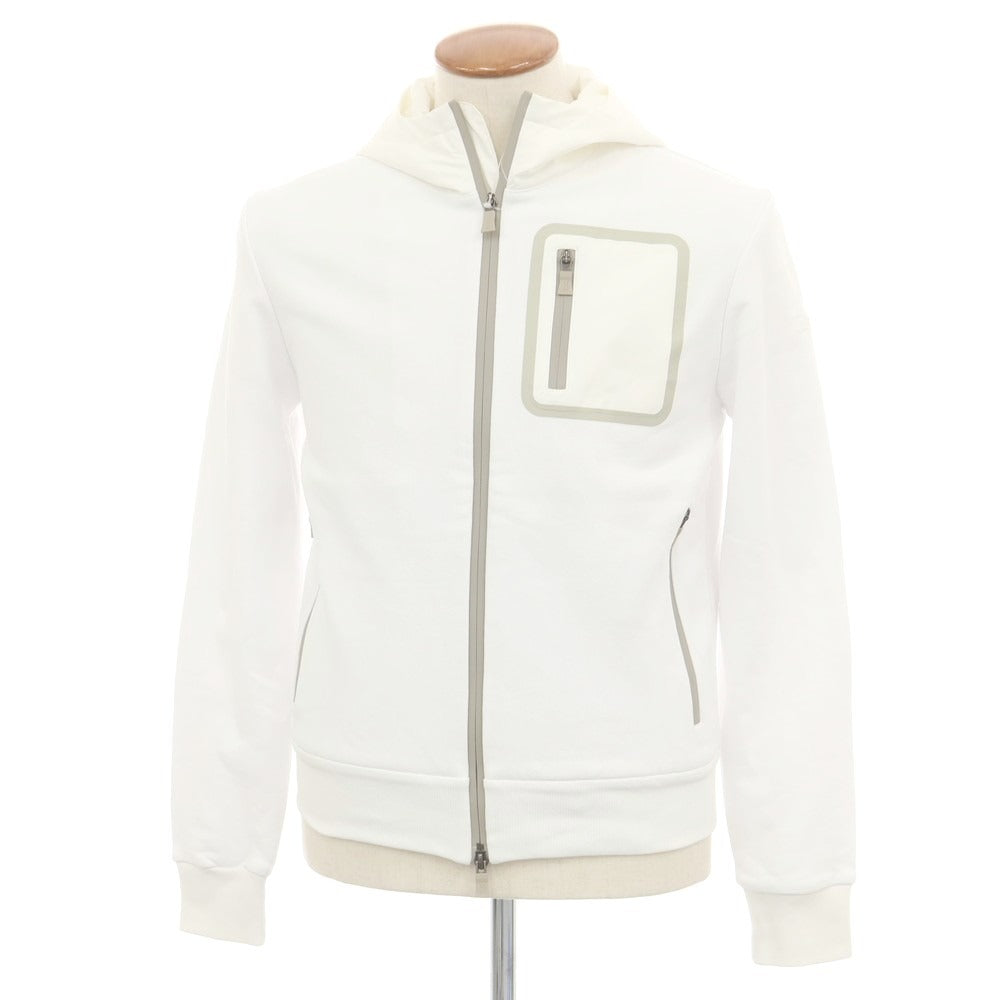【中古】ヘルノ Herno Laminar コットン 切替 ダブルジップ パーカー ホワイト【 46 】【 状態ランクB 】【 メンズ 】