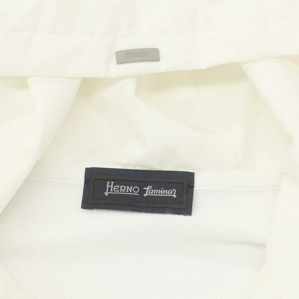 【中古】ヘルノ Herno Laminar コットン 切替 ダブルジップ パーカー ホワイト【 46 】【 状態ランクB 】【 メンズ 】