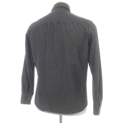 【中古】ジャンネット giannetto Jimmy コットン ワイドカラー カジュアルシャツ ダークグレー（ブラック）【 M 】【 状態ランクB 】【 メンズ 】