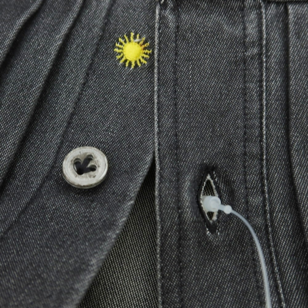 【中古】ジャンネット giannetto Jimmy コットン ワイドカラー カジュアルシャツ ダークグレー（ブラック）【 M 】【 状態ランクB 】【 メンズ 】