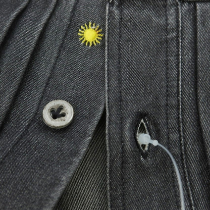 【中古】ジャンネット giannetto Jimmy コットン ワイドカラー カジュアルシャツ ダークグレー（ブラック）【 M 】【 状態ランクB 】【 メンズ 】