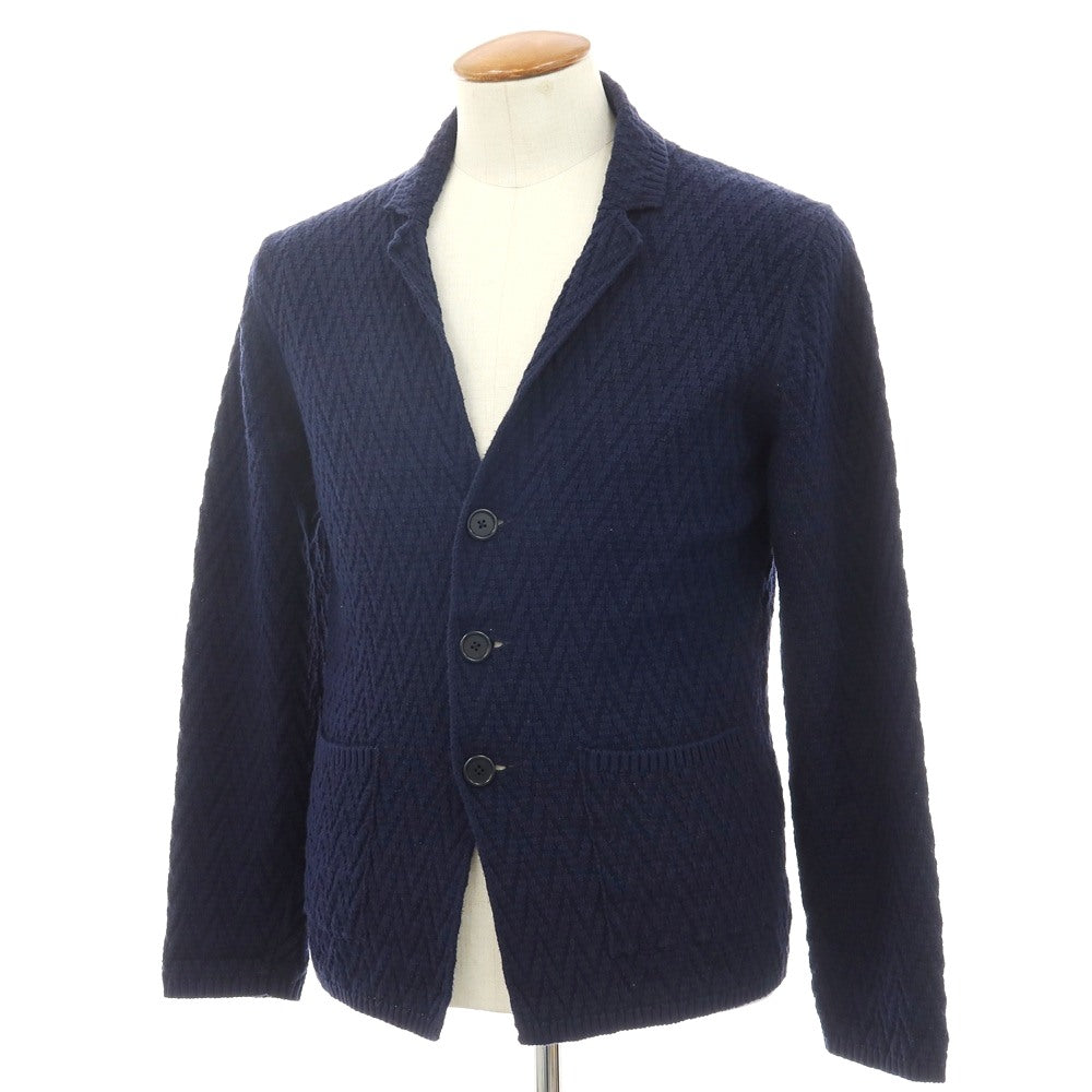 【中古】パニカーレ PANICALE コットン ニット ジャケット型 カーディガン ネイビー【サイズ48】【 状態ランクB 】【 メンズ 】