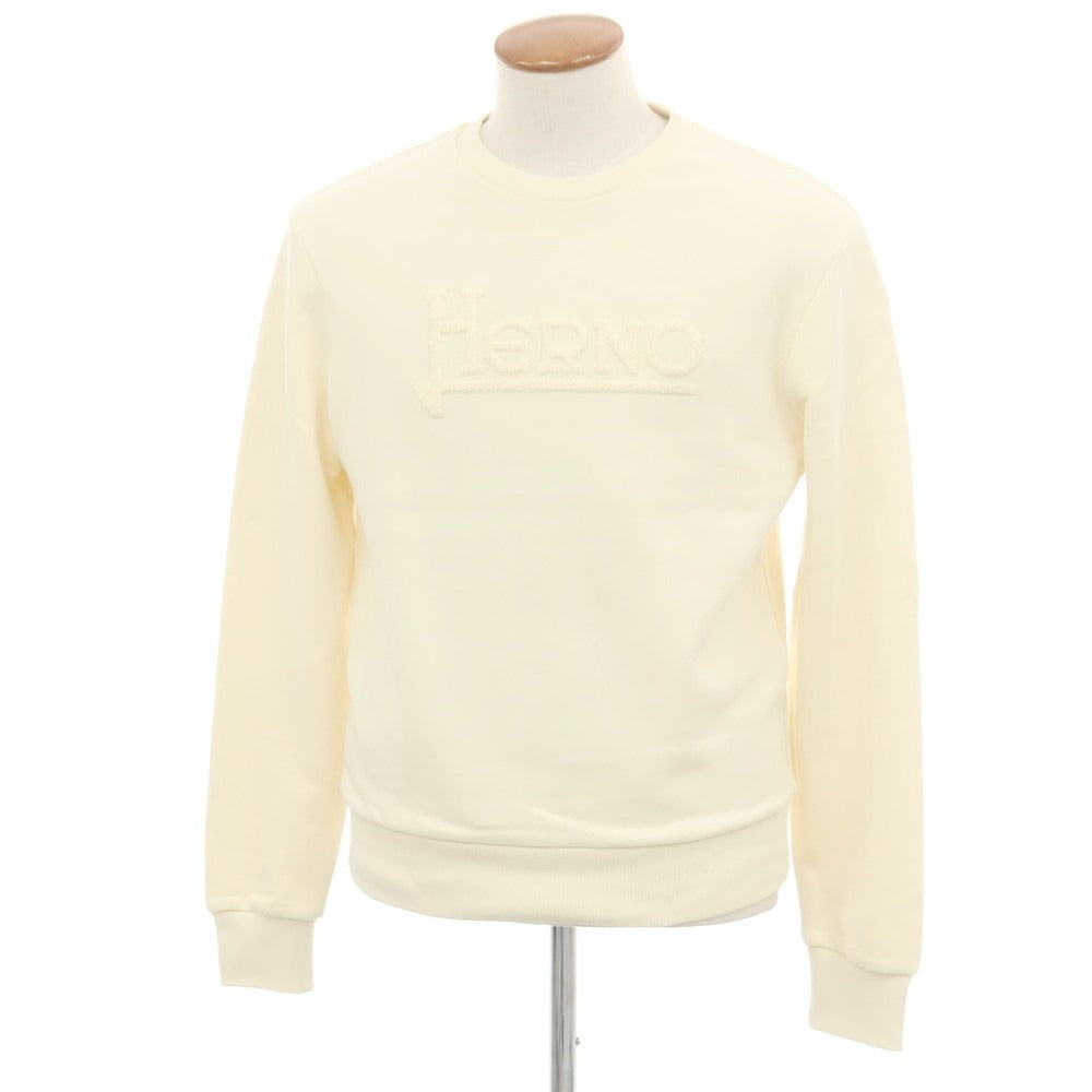 【中古】ヘルノ Herno Resort コットン クルーネック スウェット アイボリー【 46 】【 状態ランクA 】【 メンズ 】