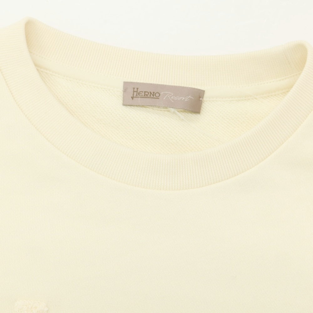 【中古】ヘルノ Herno Resort コットン クルーネック スウェット アイボリー【 46 】【 状態ランクA 】【 メンズ 】