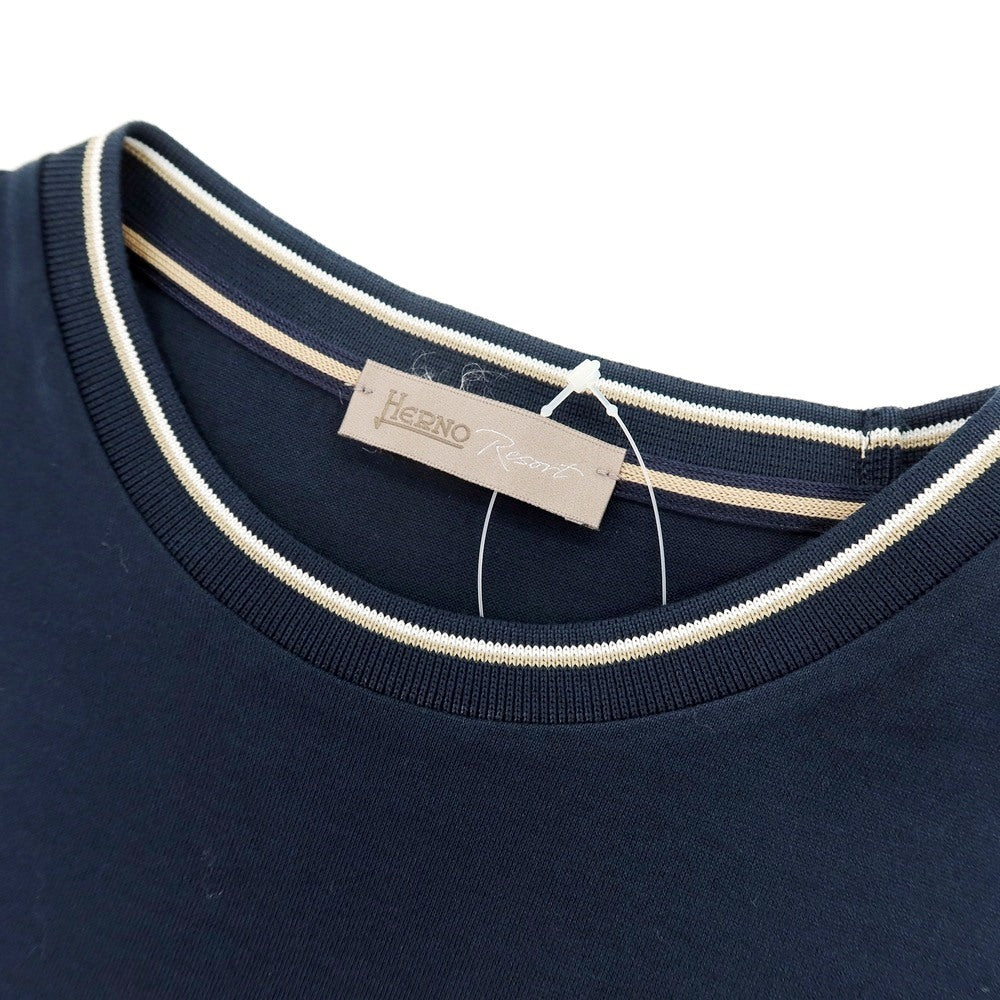 【中古】ヘルノ Herno Resort コットン クルーネック 半袖Ｔシャツ ネイビー【サイズ46】【 状態ランクB 】【 メンズ 】