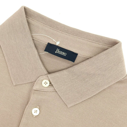 【中古】ヘルノ Herno コットン ニットエフェクトジャージ 半袖ポロシャツ ベージュ【サイズ46】【 状態ランクB 】【 メンズ 】