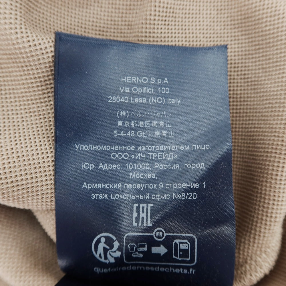 【中古】ヘルノ Herno コットン ニットエフェクトジャージ 半袖ポロシャツ ベージュ【サイズ46】【 状態ランクB 】【 メンズ 】