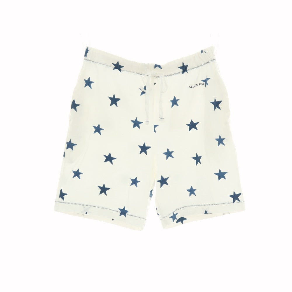【中古】ジェラートピケ オム GELATO PIQUE HOMME ストレッチ レーヨンコットン 星柄 ショートパンツ ホワイトxネイビー【サイズM】【 状態ランクB 】【 メンズ 】