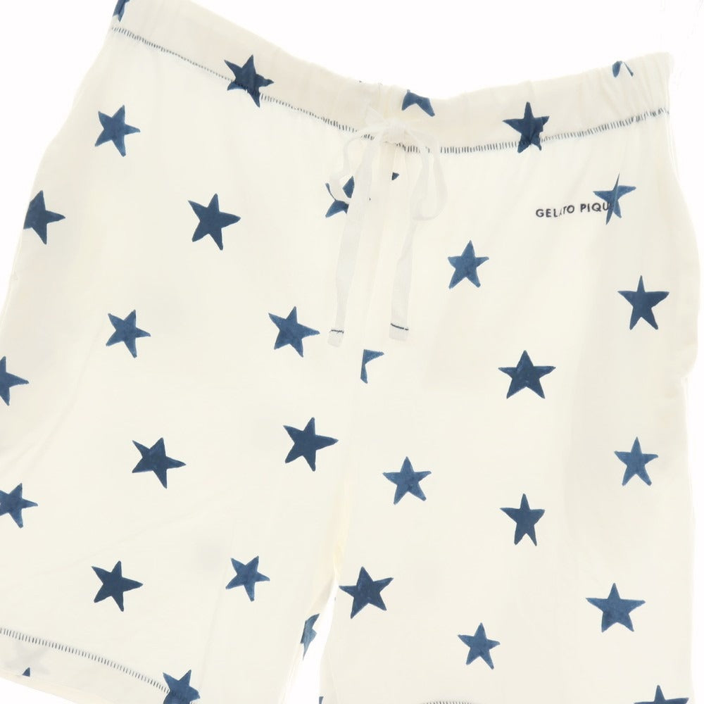 【中古】ジェラートピケ オム GELATO PIQUE HOMME ストレッチ レーヨンコットン 星柄 ショートパンツ ホワイトxネイビー【サイズM】【 状態ランクB 】【 メンズ 】