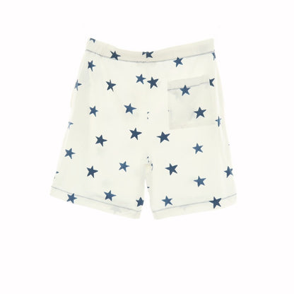 【中古】ジェラートピケ オム GELATO PIQUE HOMME ストレッチ レーヨンコットン 星柄 ショートパンツ ホワイトxネイビー【サイズM】【 状態ランクB 】【 メンズ 】
