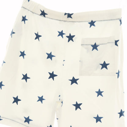 【中古】ジェラートピケ オム GELATO PIQUE HOMME ストレッチ レーヨンコットン 星柄 ショートパンツ ホワイトxネイビー【サイズM】【 状態ランクB 】【 メンズ 】