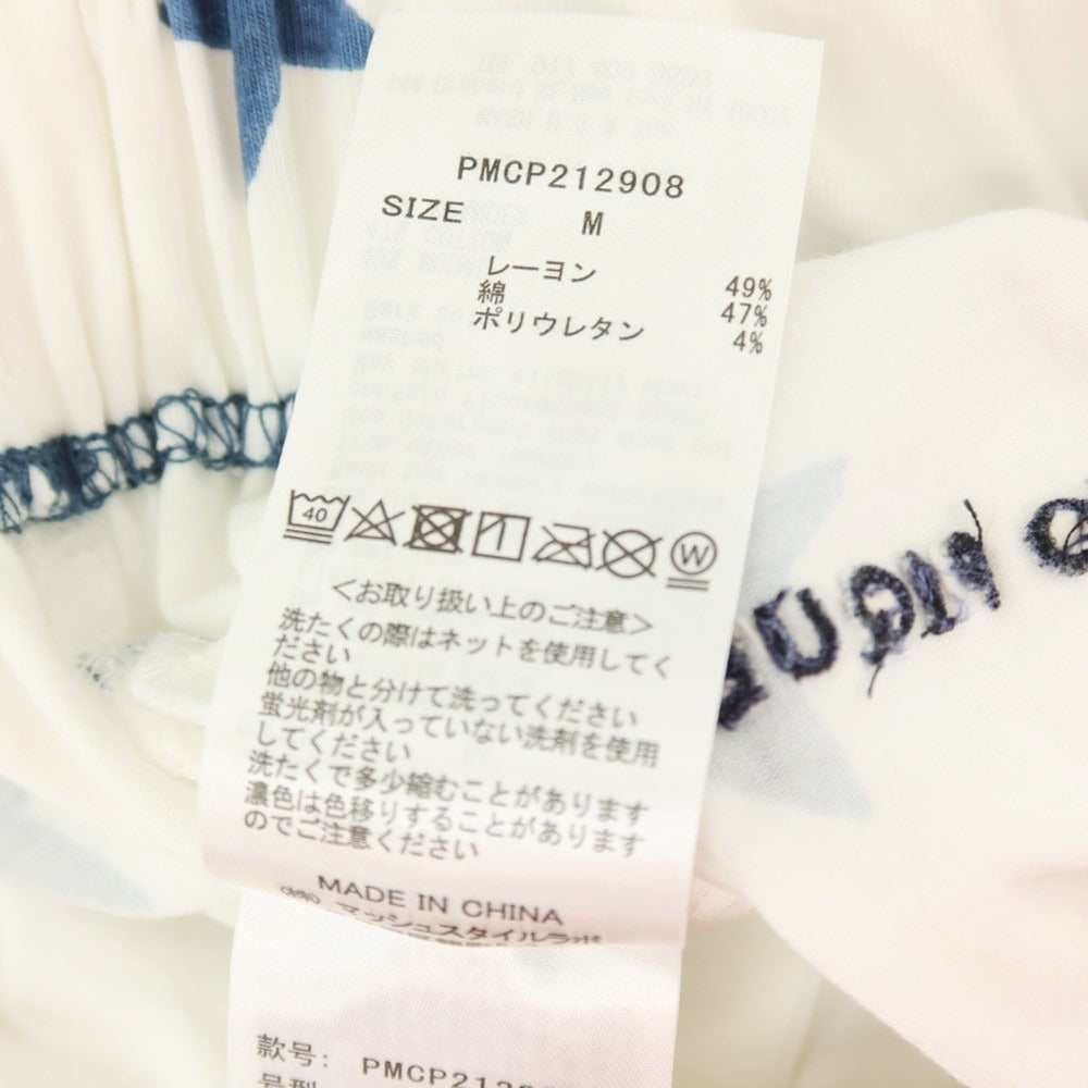 【中古】ジェラートピケ オム GELATO PIQUE HOMME ストレッチ レーヨンコットン 星柄 ショートパンツ ホワイトxネイビー【サイズM】【 状態ランクB 】【 メンズ 】