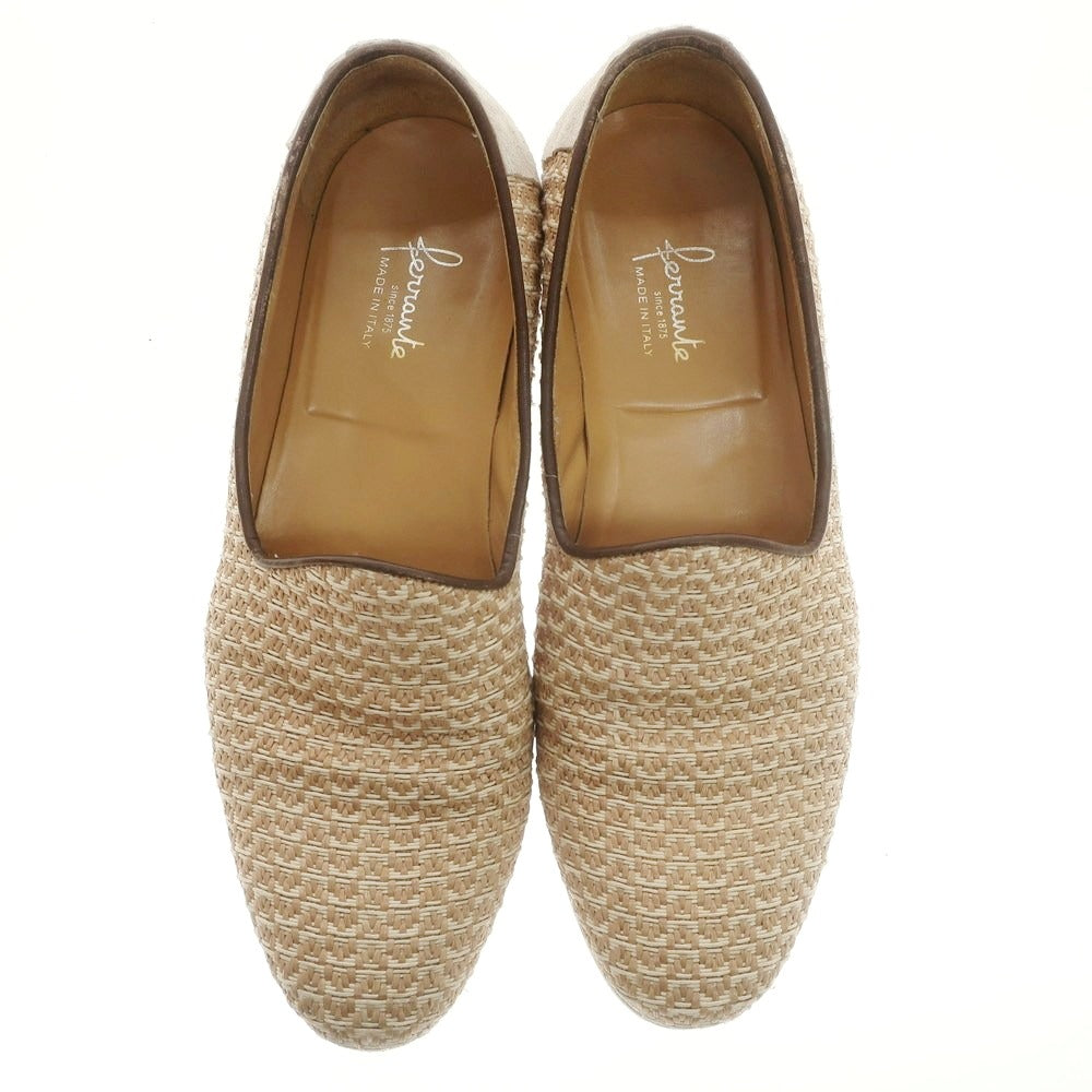 【中古】フェランテ FERRANTE ジュート ヴァンプローファー ベージュ【サイズ6 1/2】【 状態ランクC 】【 メンズ 】 [APD]