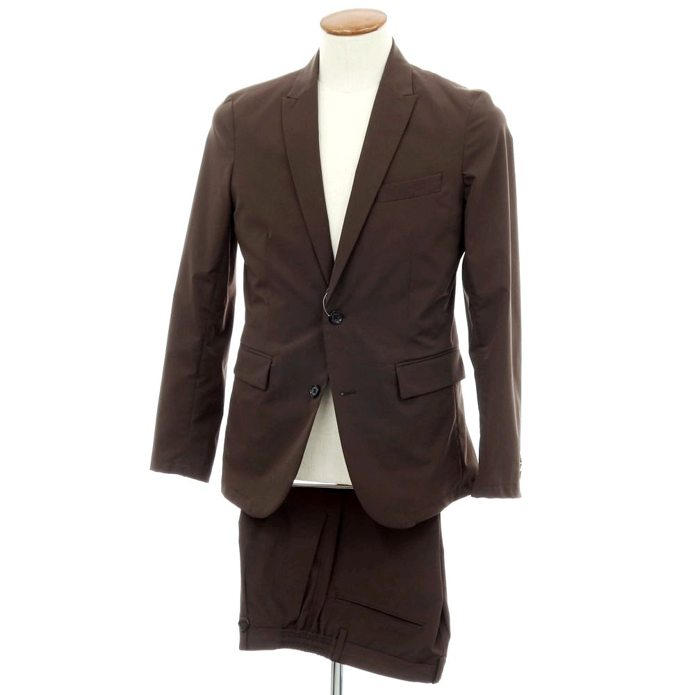 【中古】ナノユニバース nano universe ポリエステル 2つボタンスーツ カーキブラウン系【サイズM】【 状態ランクC 】【 メンズ 】