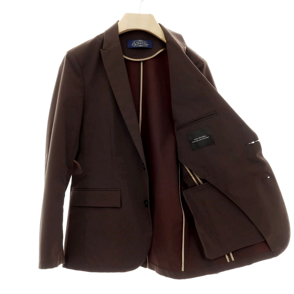 【中古】ナノユニバース nano universe ポリエステル 2つボタンスーツ カーキブラウン系【サイズM】【 状態ランクC 】【 メンズ 】