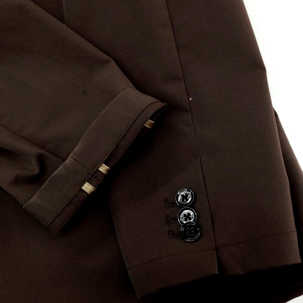 【中古】ナノユニバース nano universe ポリエステル 2つボタンスーツ カーキブラウン系【サイズM】【 状態ランクC 】【 メンズ 】