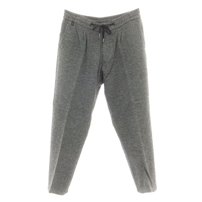 【中古】ベルウィッチ BERWICH レーヨンナイロン ジャージー ハウンドトゥース イージースラックスパンツ ブラックxホワイト【 48 】【 状態ランクC 】【 メンズ 】