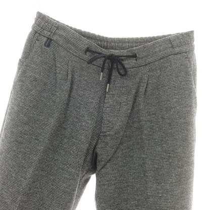【中古】ベルウィッチ BERWICH レーヨンナイロン ジャージー ハウンドトゥース イージースラックスパンツ ブラックxホワイト【 48 】【 状態ランクC 】【 メンズ 】