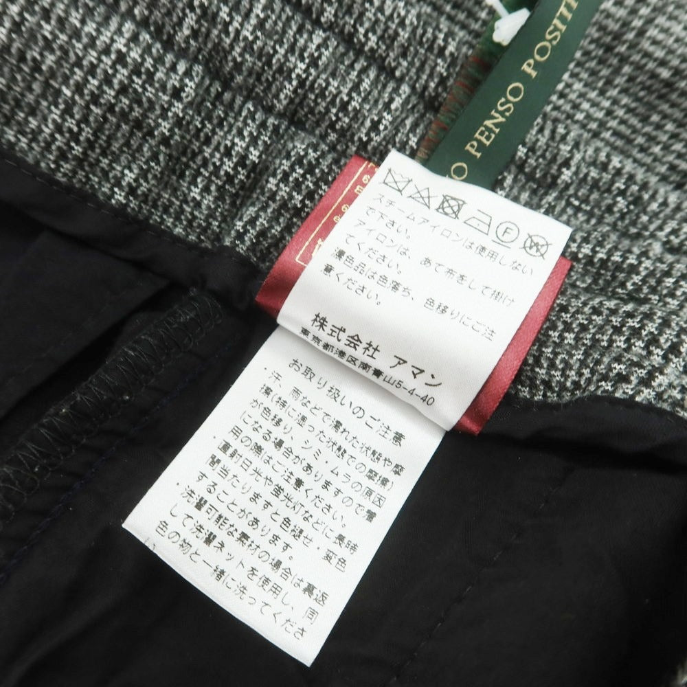 【中古】ベルウィッチ BERWICH レーヨンナイロン ジャージー ハウンドトゥース イージースラックスパンツ ブラックxホワイト【 48 】【 状態ランクC 】【 メンズ 】