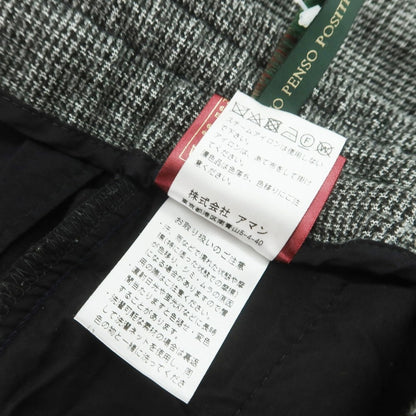 【中古】ベルウィッチ BERWICH レーヨンナイロン ジャージー ハウンドトゥース イージースラックスパンツ ブラックxホワイト【 48 】【 状態ランクC 】【 メンズ 】