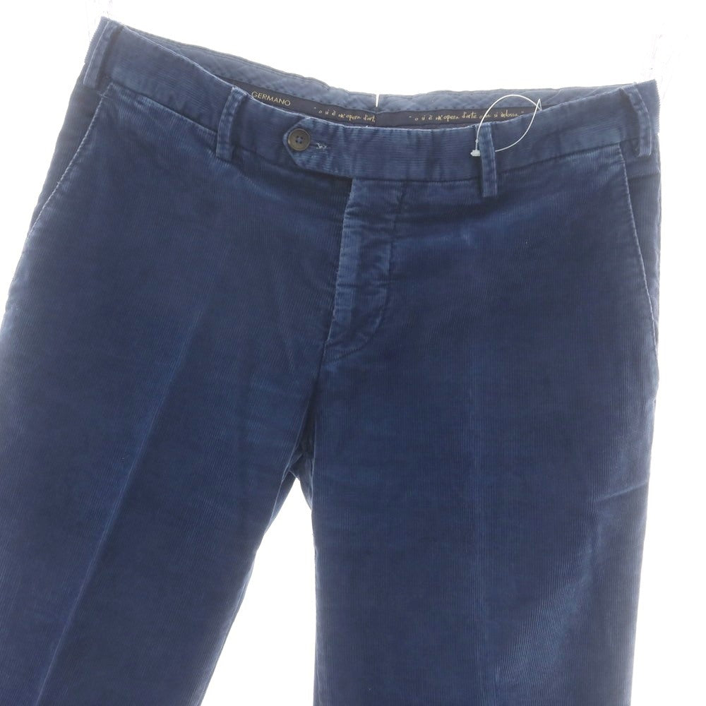 【中古】ジェルマーノ GERMANO ストレッチ コットン 細畝 コーデュロイパンツ ブルー系【 48 】【 状態ランクC 】【 メンズ 】