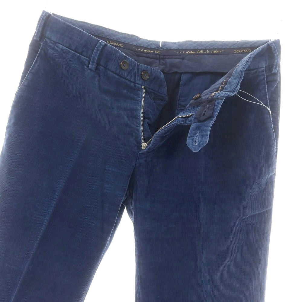 【中古】ジェルマーノ GERMANO ストレッチ コットン 細畝 コーデュロイパンツ ブルー系【 48 】【 状態ランクC 】【 メンズ 】