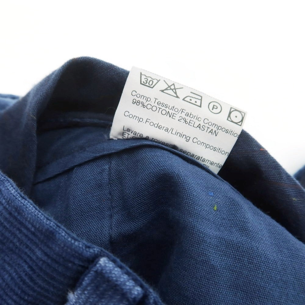 【中古】ジェルマーノ GERMANO ストレッチ コットン 細畝 コーデュロイパンツ ブルー系【 48 】【 状態ランクC 】【 メンズ 】