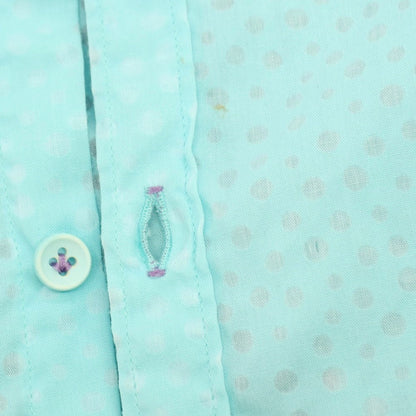 【中古】ポッジャンティ POGGIANTI 1958 ポリエステルコットン ドット レギュラーカラー カジュアルシャツ ライトブルー【サイズ38】【 状態ランクB 】【 メンズ 】