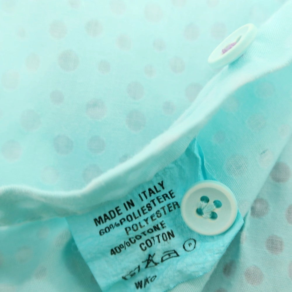 【中古】ポッジャンティ POGGIANTI 1958 ポリエステルコットン ドット レギュラーカラー カジュアルシャツ ライトブルー【サイズ38】【 状態ランクB 】【 メンズ 】